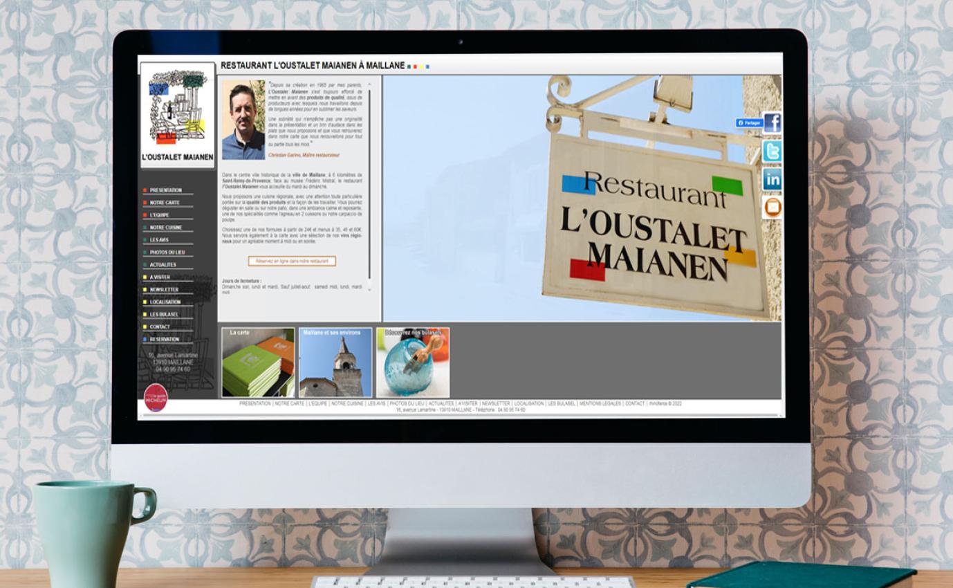 Création du site internet de L'OUSTALET MAIANEN à Maillane